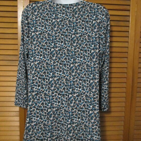 Josephine Studio top 3/4 length sleeves w/stretch, dark brown & teal size L - Picture 7 of 7